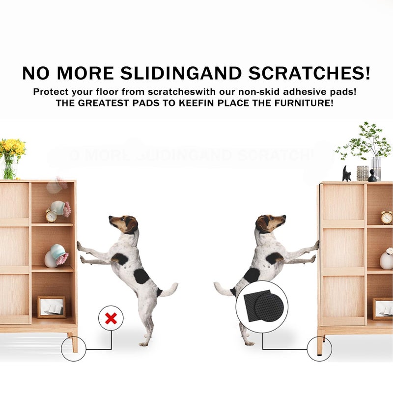 Yelanon Non Slip Furniture Pads -16 pcs 2â€ Furniture Grippers Hardwood Floors, Non Skid for Furniture Legs,Self Adhesive Rubber Feet, Anti Slide Furniture Floors Protectors for Keep Couch Stoppers - Image 2